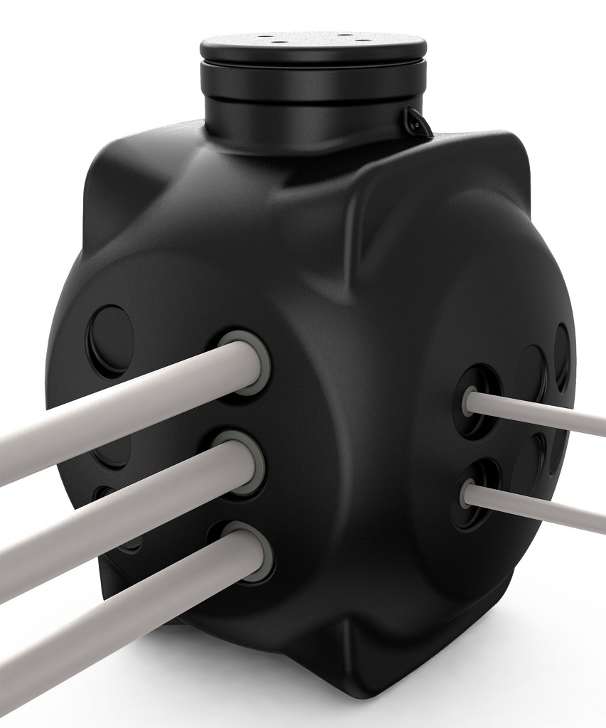 Телекоммуникационный пластиковый колодец ККТ-2 герметично соединяется с трубами канализации связи.